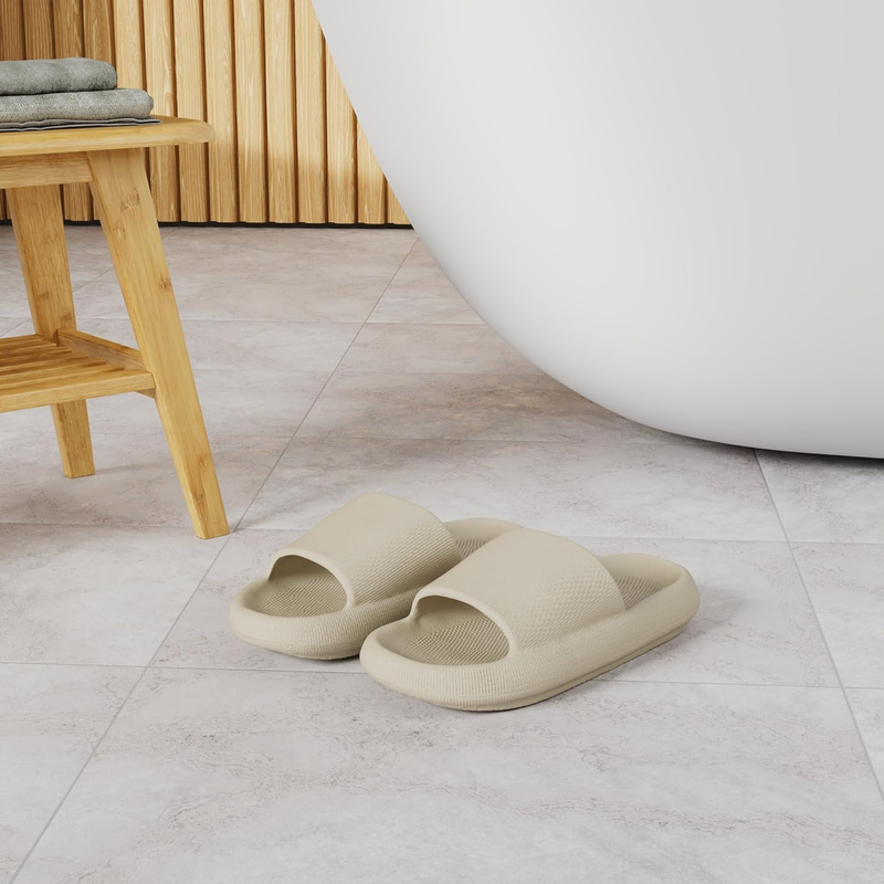 Pillow Slippers for Women Men Cushioned House Slides Shower Sandals1