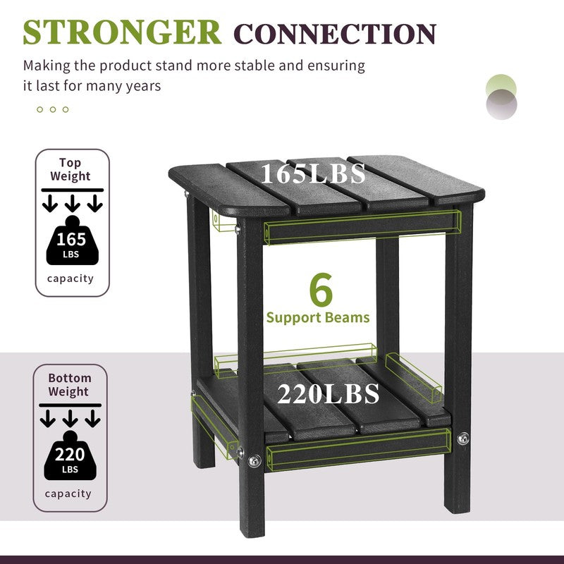 | Patio Garden Side Table with 2 Layer Storage,Outdoor End Tables for Your Adiro3