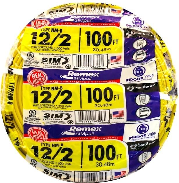 Romex Simpull 12/2 Solid Indoor NMB Cable 100ft Coil   Reliable & Durable6