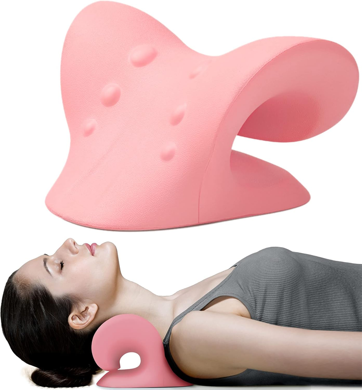 Neck Shoulder Relaxer Cervical Traction TMJ Pain Relief Pink0