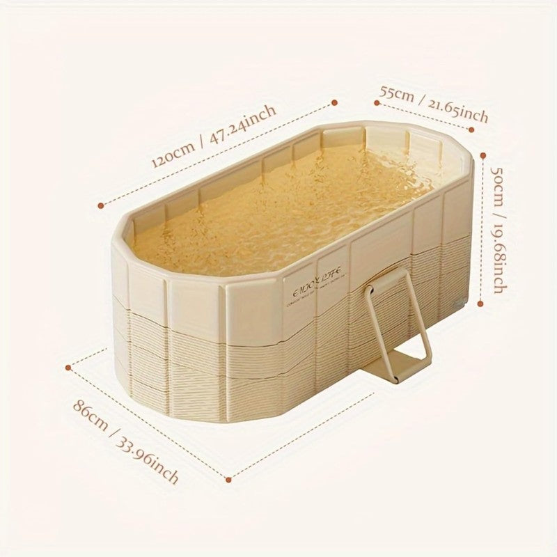 47"Foldable Bathtub for 2 People,Upgraded Adult Tub for Hot Ice Bath,Yellow with8