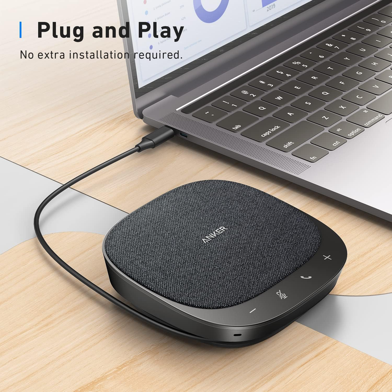 Powerconf S330 USB Speakerphone, Conference Microphone for Home Office, Smart Vo2