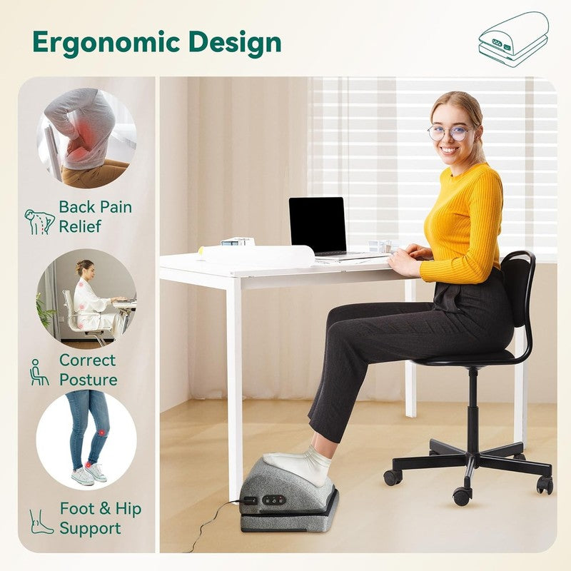 Heated Foot Rest under Desk at Work, Desk Foot Stool with Heat & Vibration Massa2