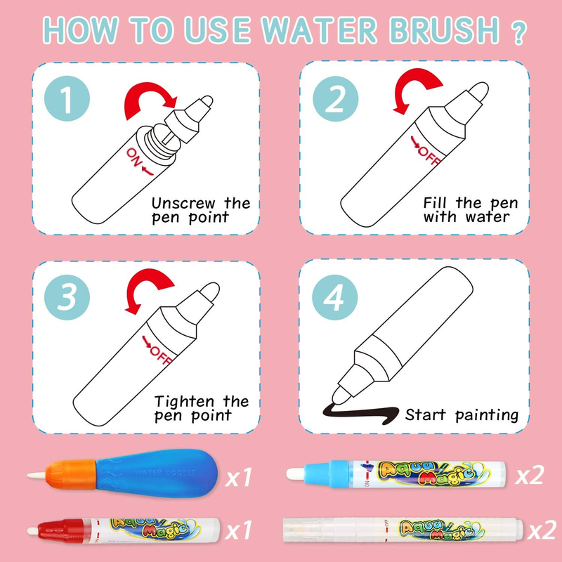 Water Doodle Mat Kids Drawing Painting Toy Magic Pen Educational Mat2