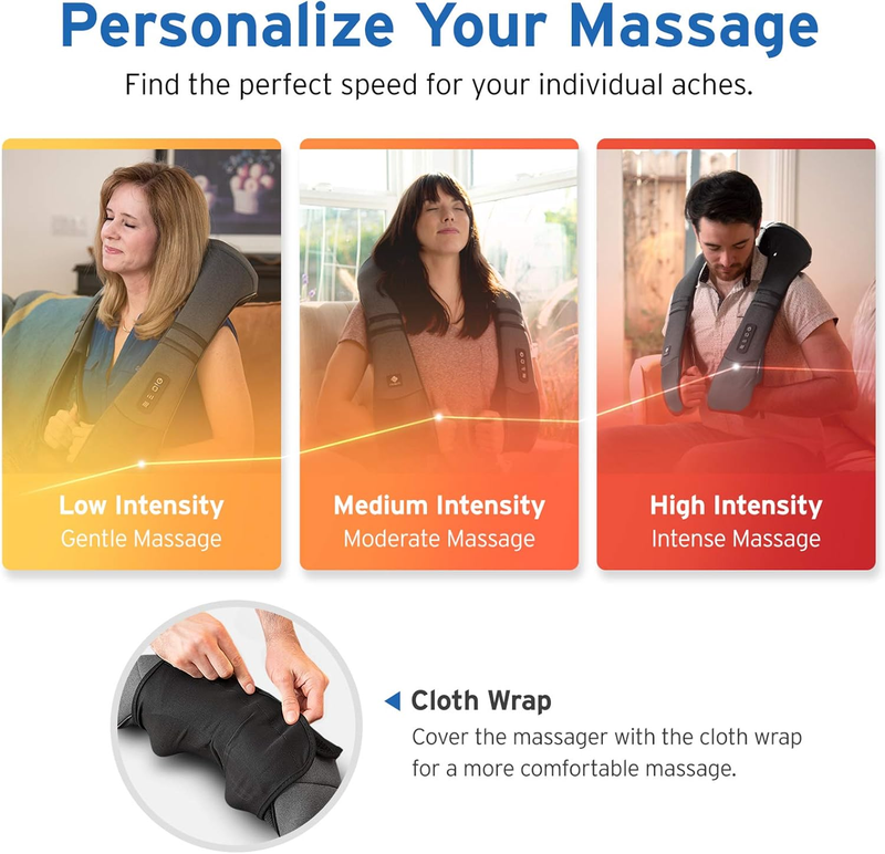 FSA Cordless Neck Massager with Heat Shiatsu Deep Tissue Pain Relief6