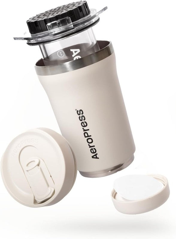 Go Plus Portable Coffee Maker French Press Pour Over Espresso Travel Cream3