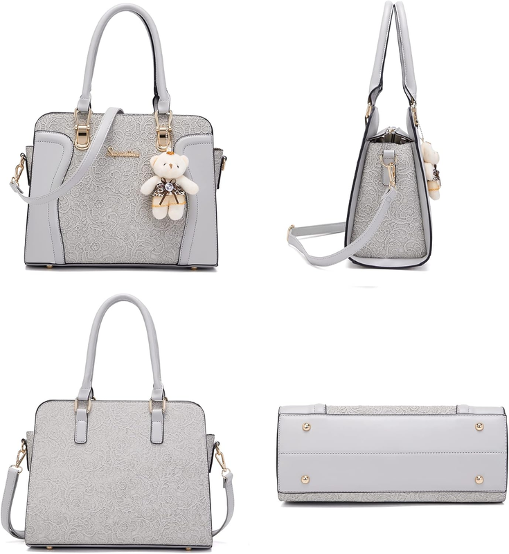 Women Fashion Handbag Set 4PCS Tote Shoulder Top Handle Satchel Purse1