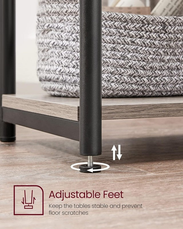 Set of 2 Side Tables Small End Tables Nightstand Living Room Bedroom Greige9