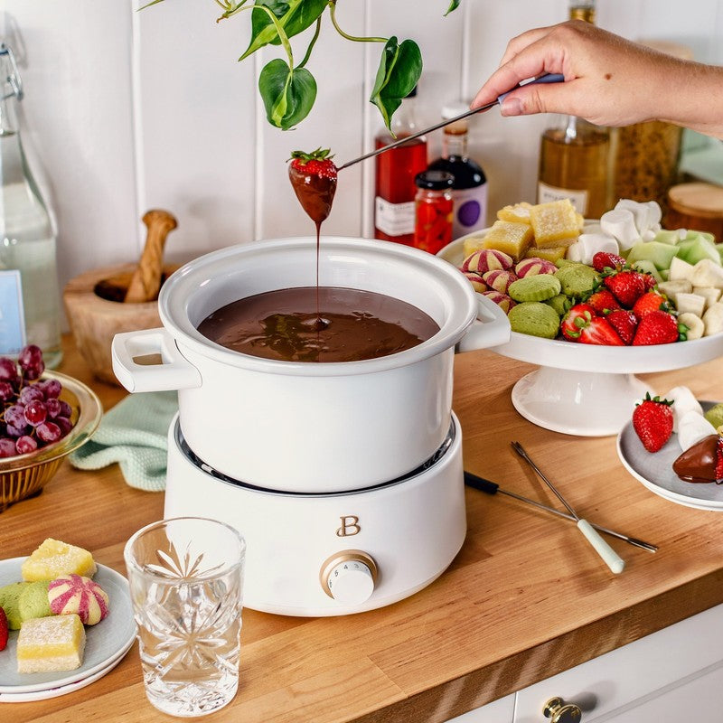3 Qt Electric Fondue Set with Bonus 2 Qt Ceramic Pot, White Icing by Drew Barrym5