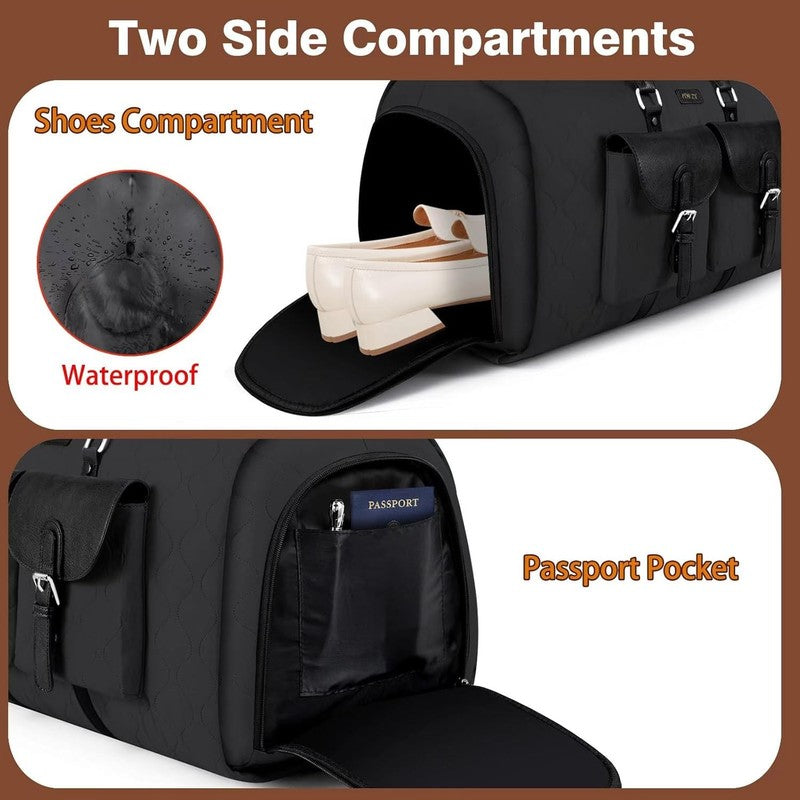 Garment Duffel Bag Travel Convertible Carry On Weekender w/ Shoe Pouch 3Pcs3