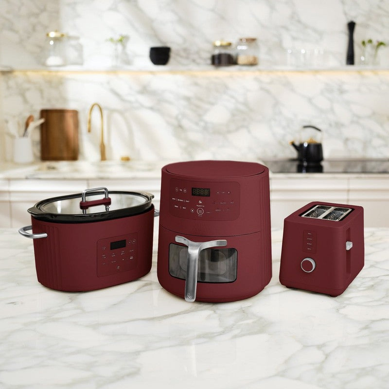 6QT Air Fryer with Thymecrisp Ceramic Nonstick Basket Cabernet Red10