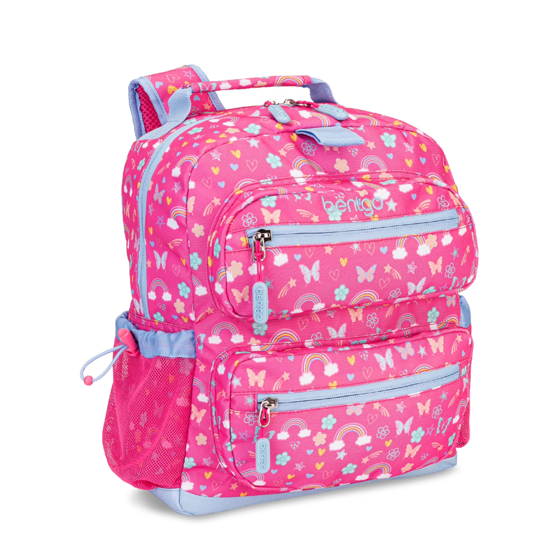 Kids 14 Inch Backpack Rainbow Print Lightweight Water Resistant School Travel Ba0