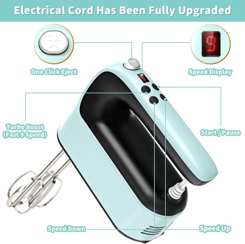 9 Speed Digital Hand Mixer Electric, 400W Powerful DC Motor, Hand Mixer Electric2