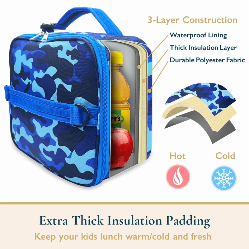 Lunch Bag for Kids – Insulated Lunch Box for Girls and Boys, Cute Reusable Coole10