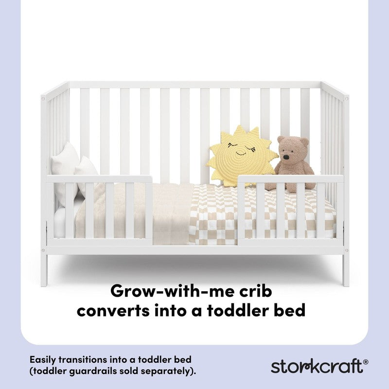 Sunset 5-In-1 Convertible Baby Crib, White9