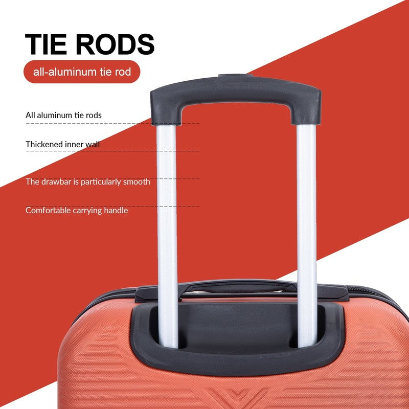 4 Piece Hardside Luggage Set with Spinner Wheels   Dark Orange Suitcases5