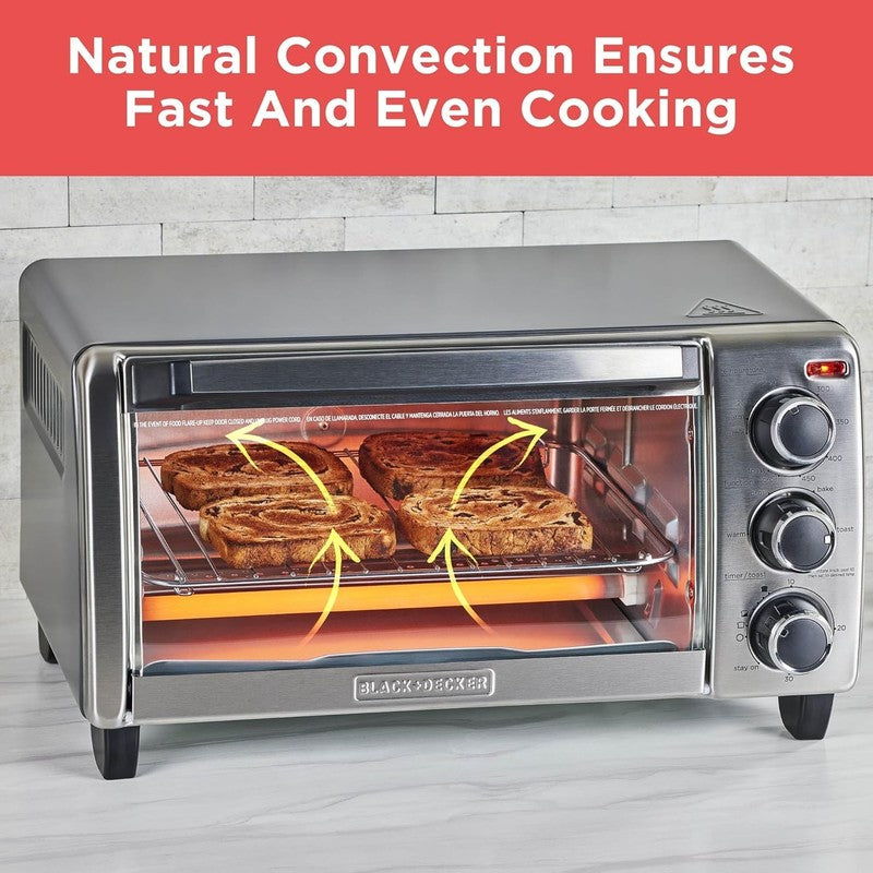 4-Slice Convection Oven, Stainless Steel, Fits 9" Pizza, TO1313SBD2