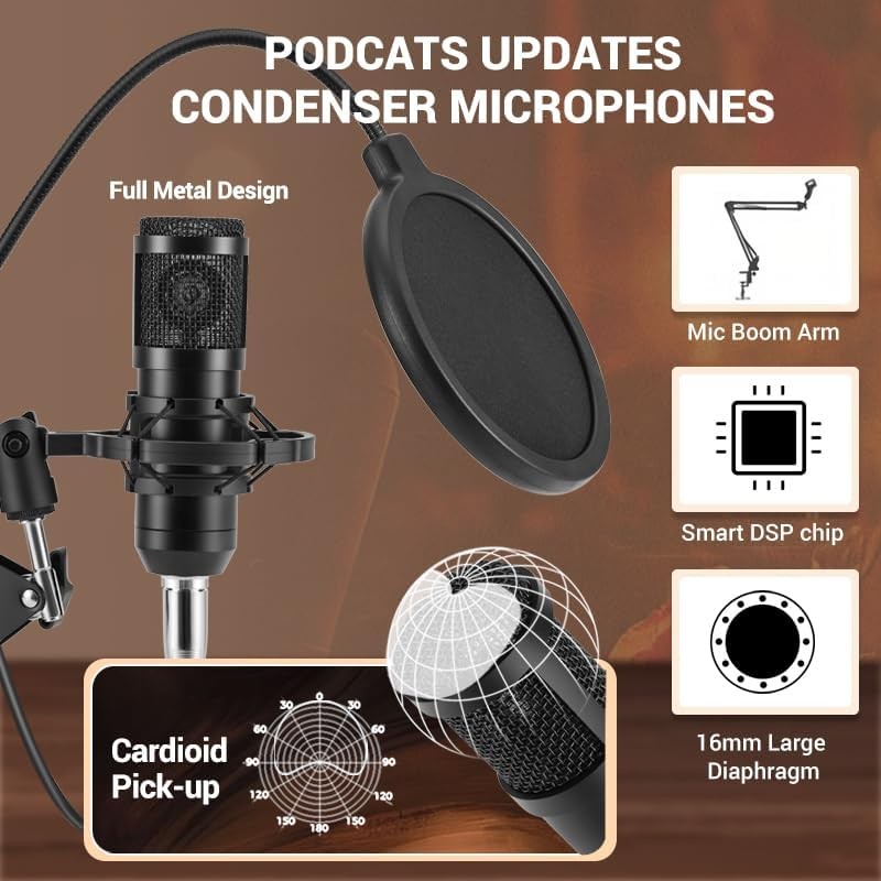 Upgraded 2025 Podcast Equipment Bundle 2 People Audio Interface Mic Studio2