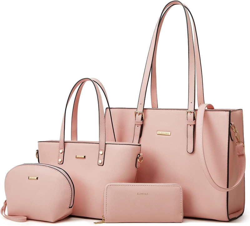 Women Fashion Synthetic Leather Handbag Set 4PCS Tote Shoulder Satchel Purse6