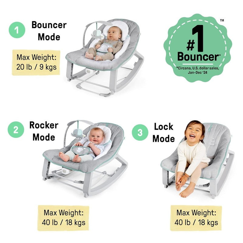 Keep Cozy 3 In 1 Grow with Me Vibrating Baby Bouncer, Seat & Infant to Toddler R2