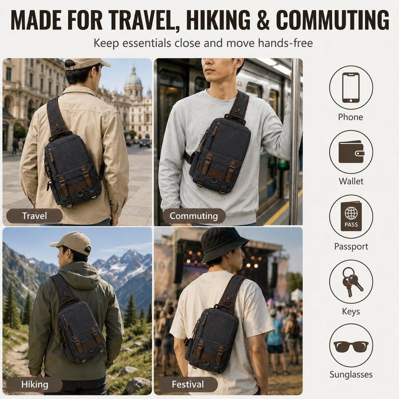 Retro Canvas Messenger Bag Unisex Crossbody Sling Shoulder Travel Work Daily8