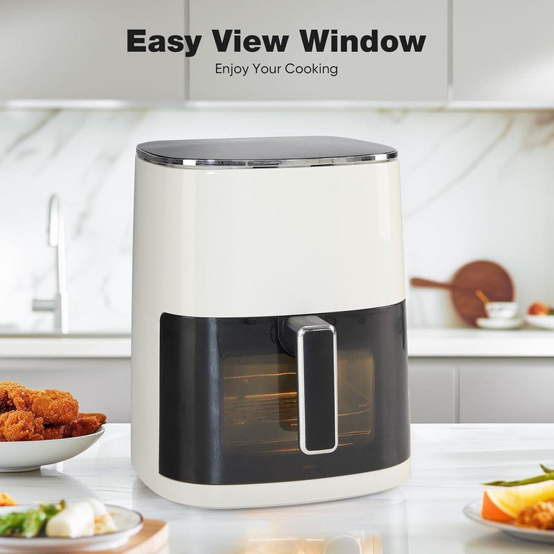 6QT Square Air Fryer, 12-in-1, Air Fry, Roast, Dehydrate, Bake, 400°F, Beige8