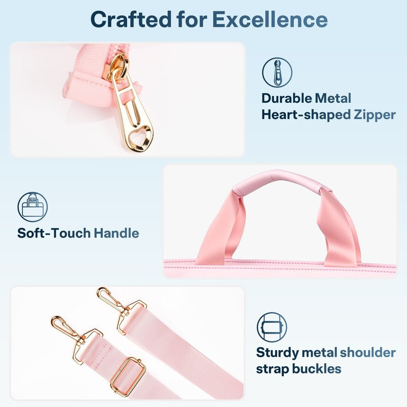 Bolsa Tote para Laptop 13 17 Pulgadas Resistente al Agua Ligera Rosa4