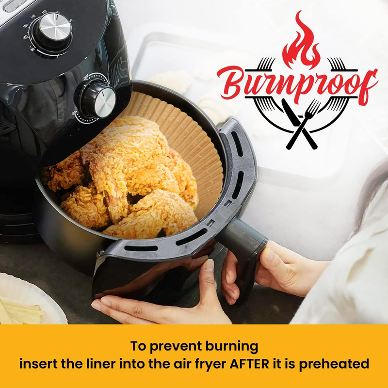 6.3 Inch Air Fryer Liners 125 Pcs 2 4 Qt Round Non Stick Oil Proof5