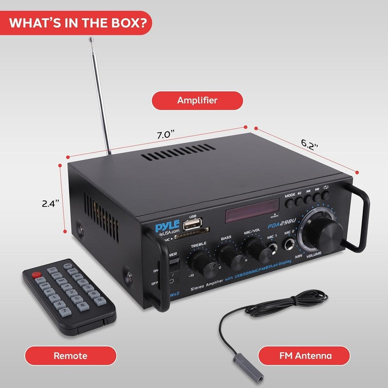200W Bluetooth Stereo Power Amplifier   Dual Channel Audio Receiver5