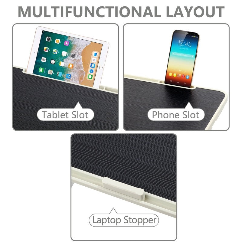 Height & Angle Adjustable Lap Desk Foldable Laptop Stand Bed Tray Black1