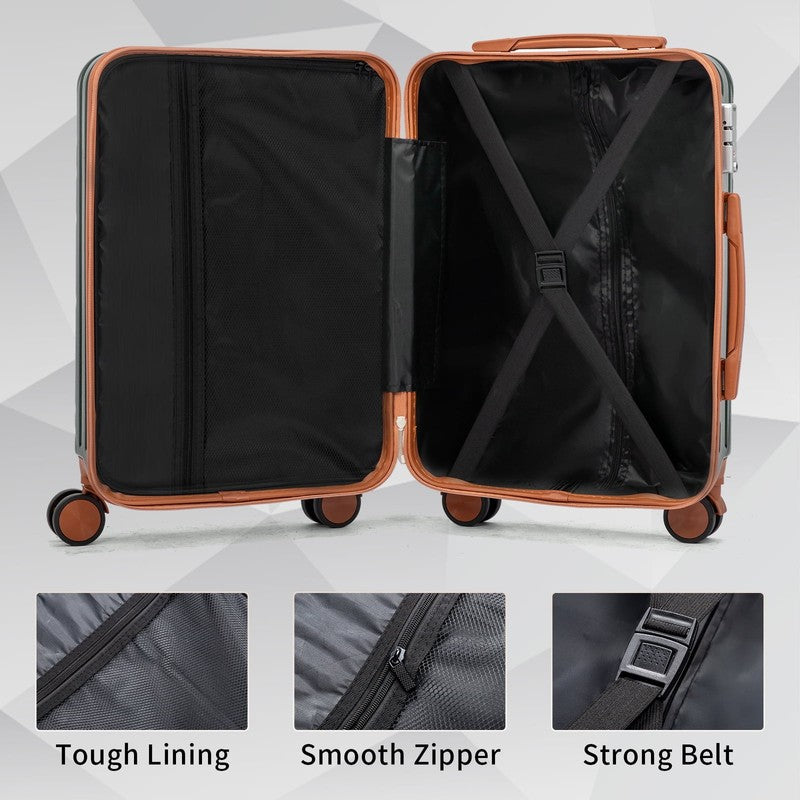 Luggage 5 Piece Sets Suitcase ABS Hardside with Spinner Wheels and TSA Lock, Dee7