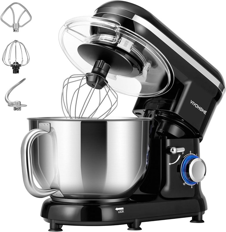 660W Stand Mixer 6QT 10-Speed Tilt-Head w/ Dough Hook Whisk Beater7