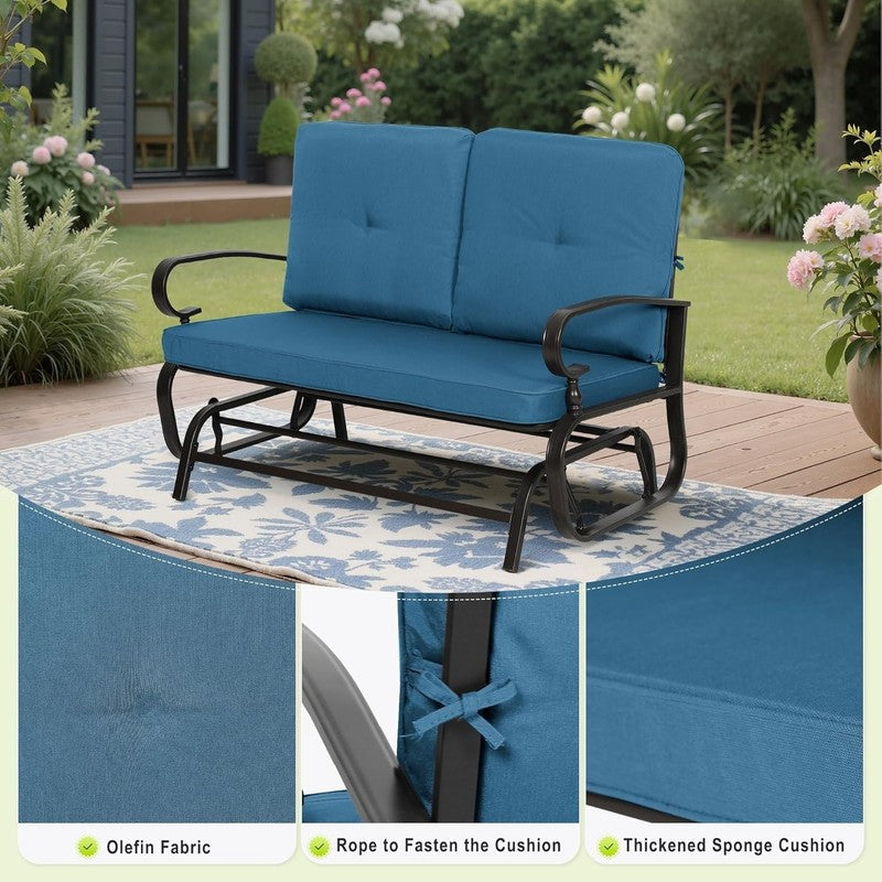 Nista 2-Person Patio Glider Bench Rocker Chair for Outdoor Relaxation4