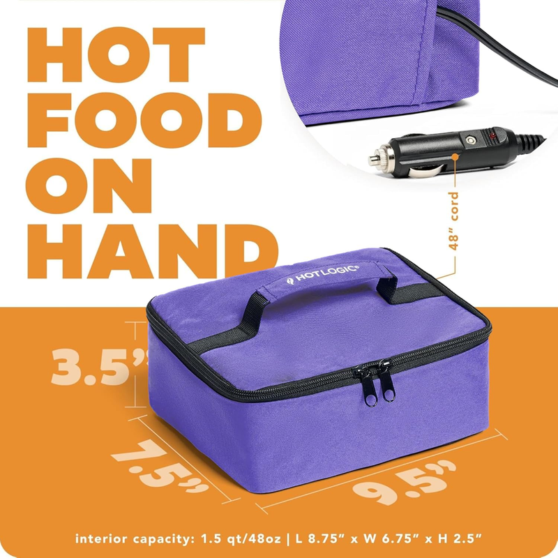 Mini Heated Lunch Box 12V Portable Electric Food Warmer Purple5