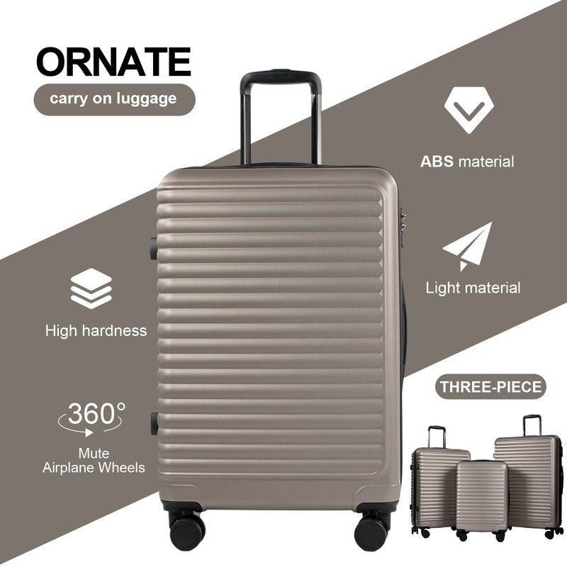 3 Piece Hardside Luggage Set Hardshell Lightweight Suitcase with TSA Lock Spinne4