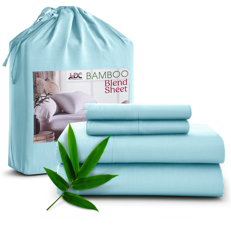 Rayon from Bamboo Blend Sheets Set Queen - 4 Piece Deep Pocket Bed Sheets Set, B9