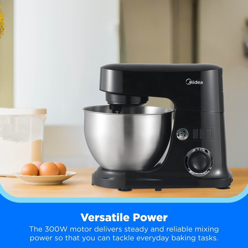 5 Quart Black Cake Mixer with Stand, 300W Multifunction Electric Food Mixer with2