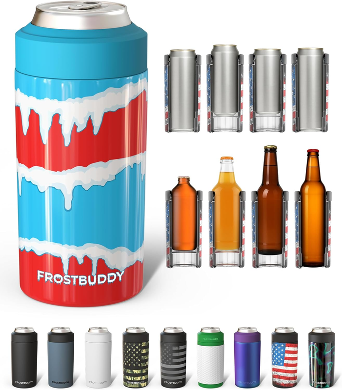 Universal Stainless Steel Can Cooler Fits 12oz 16oz Cans Bottles Frosty9