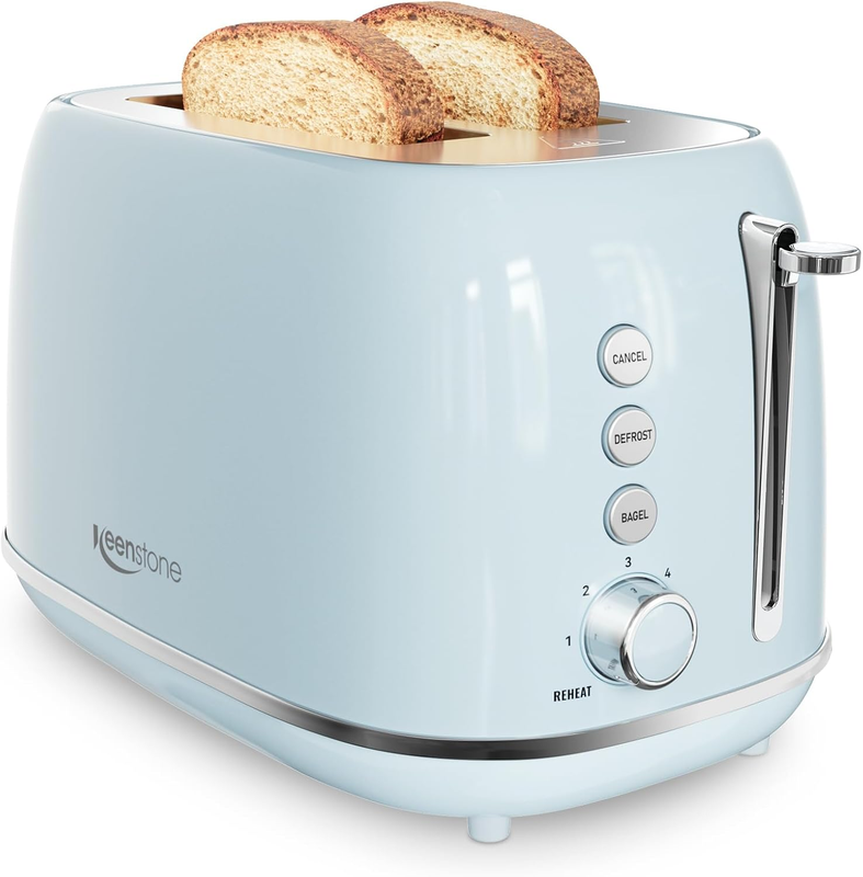 Retro 2 Slice Toaster Blue - Wide Slot, 6 Shade, Bagel, Defrost, Crumb Tray8