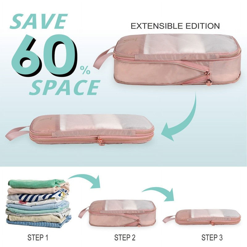 8 Set Expandable Compression Packing Cubes for Travel, See through Mesh Travel P7