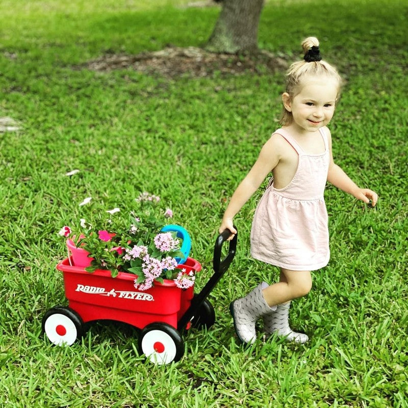 My 1st Wagon 2 in 1 Toddler Walker & Pull Wagon w/ Beach Garden Tools Red6
