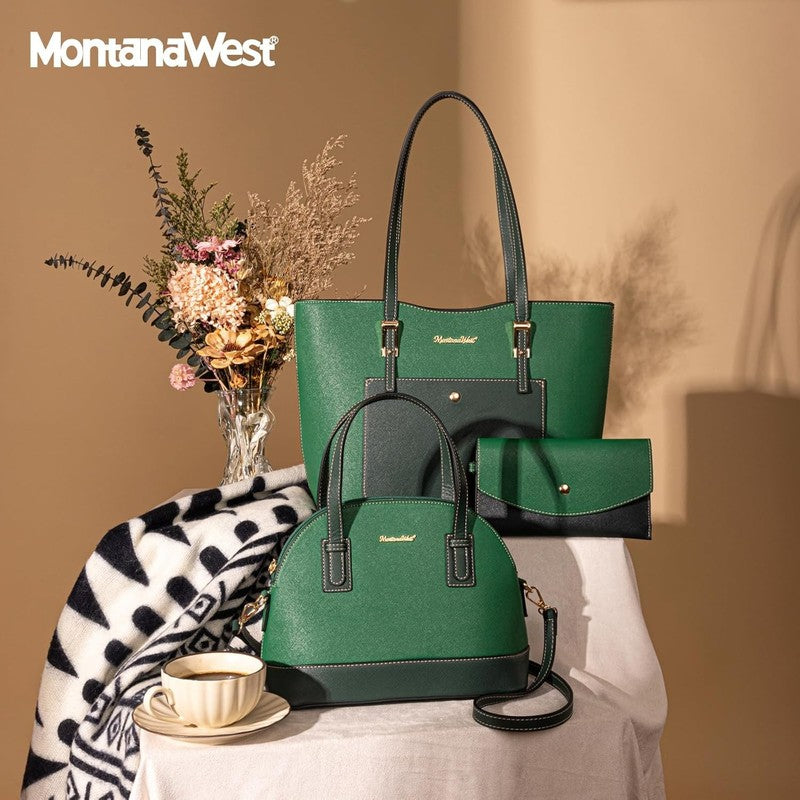 3PCS Purses for Women Tote Bag and Wallet Set Shoulder Satchel Handbags5