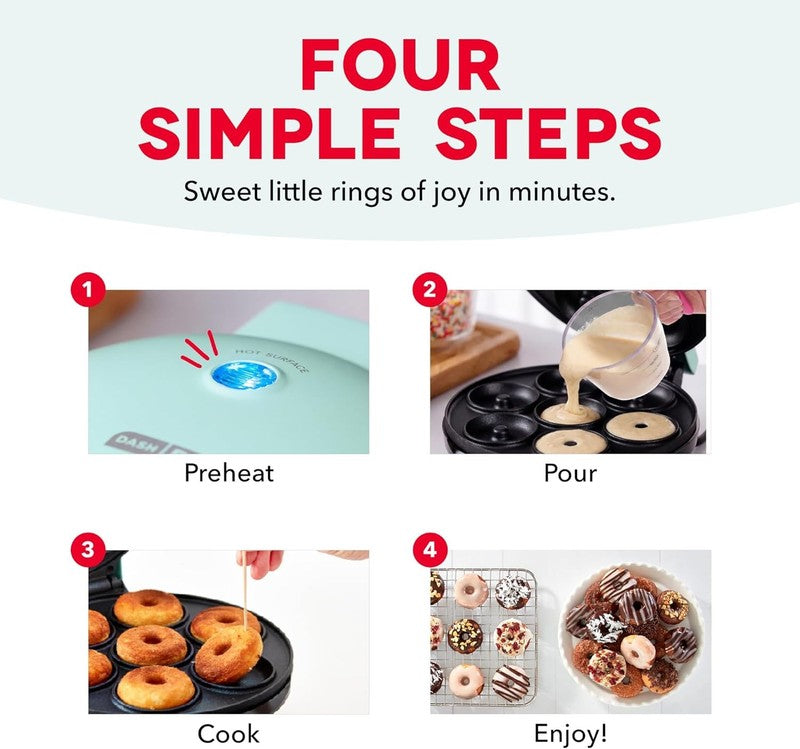 Express Mini Donut Maker   Homemade Dessert Maker   Features Double Sided, Non S3