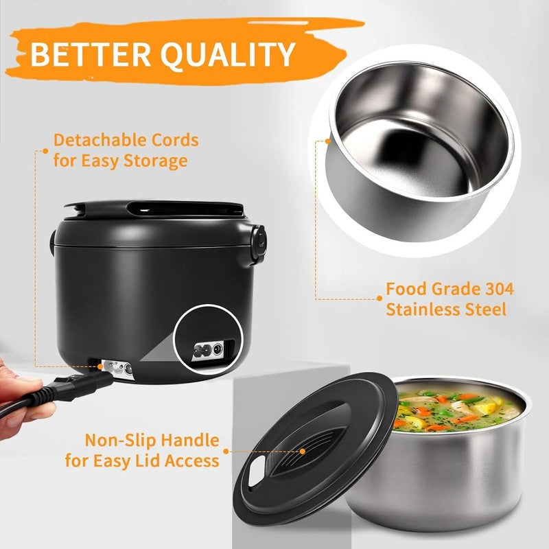 Electric Lunch Box 32 Oz Portable Food Warmer 3 in 1 12V 24V 110V Black6