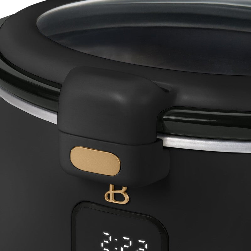 4 Qt Digital Slow Cooker with Hinged Locking Lid, Black Sesame by Drew Barrymore8