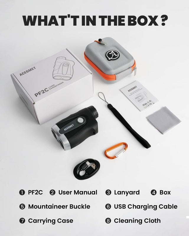 PF2C Golf Rangefinder Slope Flag Lock Vibration Rechargeable Magnetic Accurate7