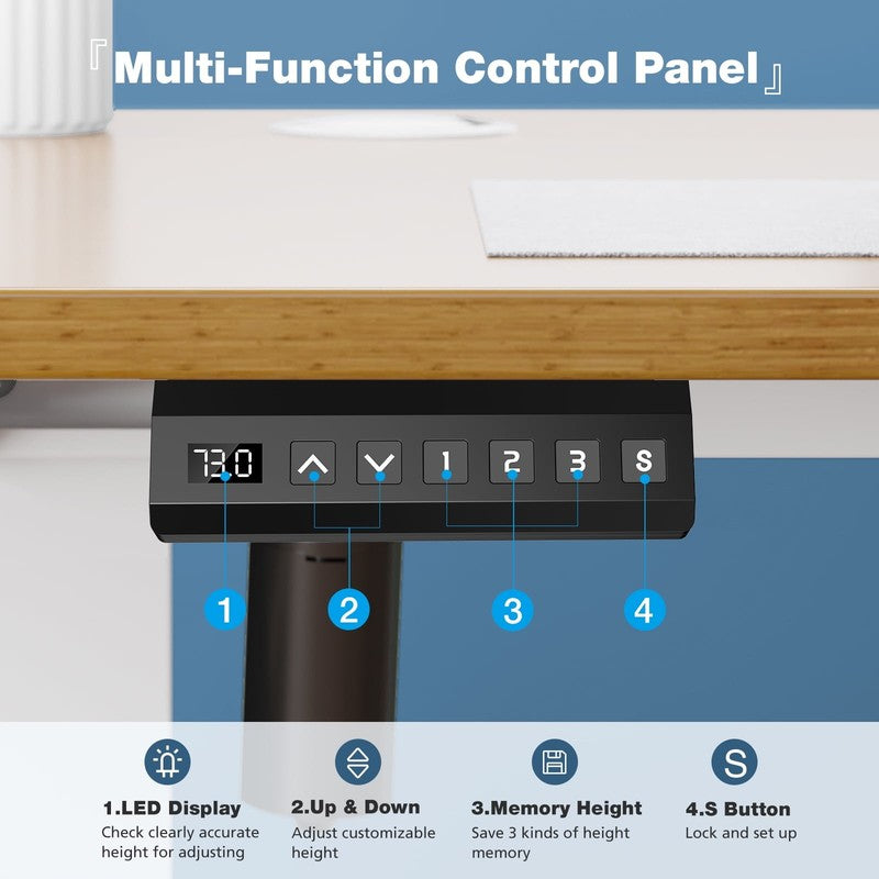 Ergonomic Electric Standing Desk, 48x24" Adjustable Height for Home Office4