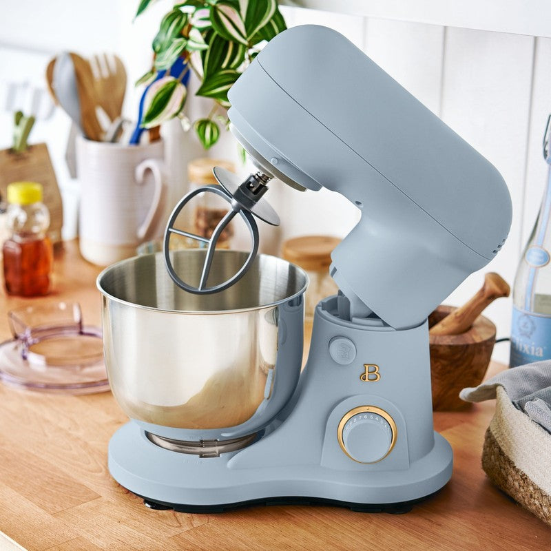 3.5 Qt Stand Mixer Cornflower Blue w/ Flat Beater Dough Hook & Whisk10