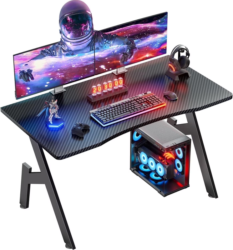 40 Inch Gaming Desk with Carbon Fibre Surface, PC Desk Ergonomic, Gaming Table6