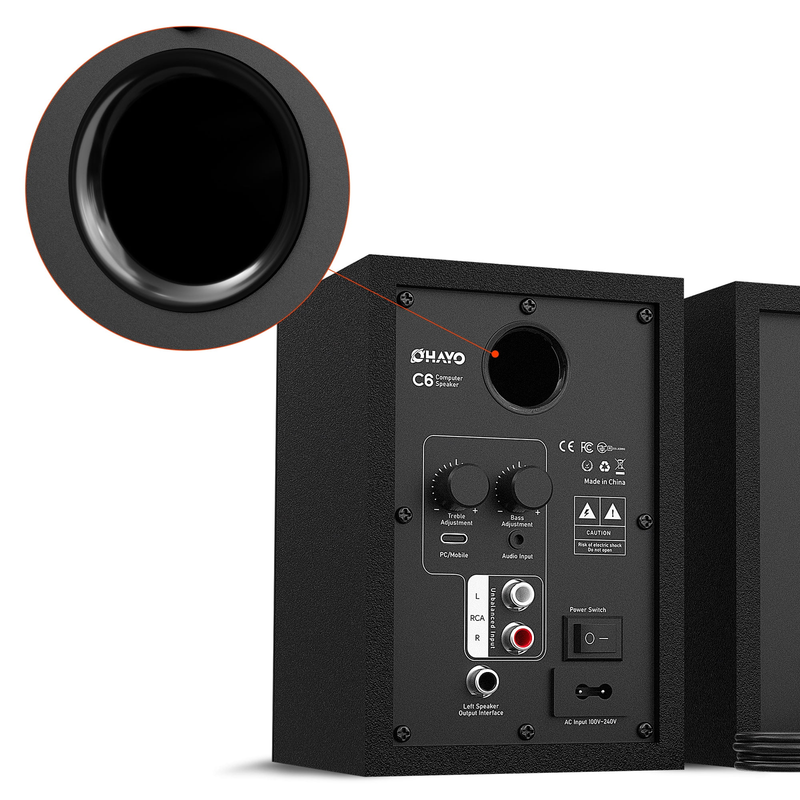 Ortiza 60W Bluetooth 5.3 Computer Speakers USB PC Laptop AUX RCA Black4